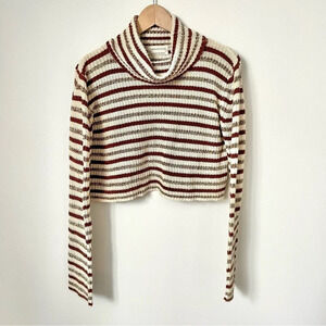 Urban Outfitters Stripped Cropped Turtleneck  Sweater